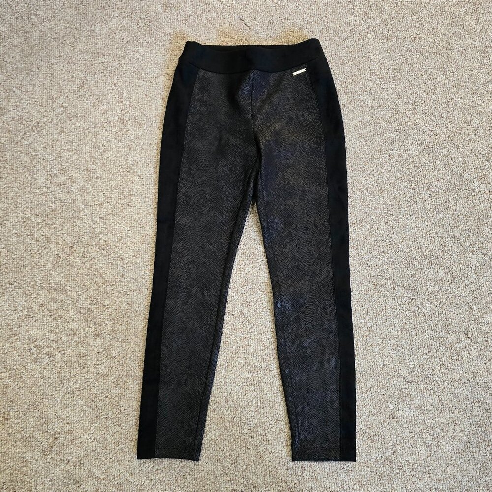 NWT Marc New York Women's Black Snake Print Faux Suede Pull-On Leggings